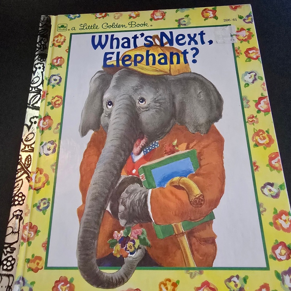 Vintage 1940s Little Golden Book What's Next Elephant Kids Multicolor Hardcover